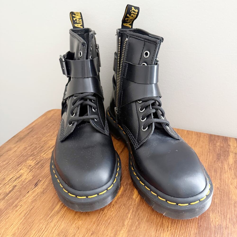 NEW Dr. Martens Cristofor Leather Harness Lace Up Boots Black Women's Size 6 - Picture 11 of 11